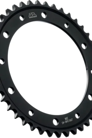 JT SPROCKETS - REAR STEEL 43T BL, 530 - Sprockets - BLACK ZINC FINISH Gratis Verzending